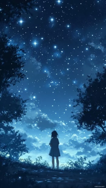Stars melting into the endless dark, painting the skies for Blue universe stars wallpaper.