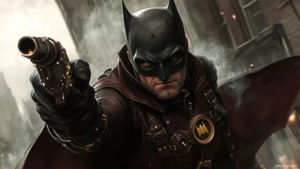 Steampunk Batman design in a Victorian Gotham.