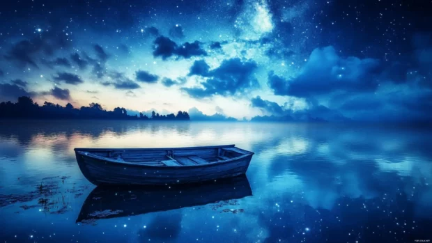 Still lakes mirroring the endless cosmos, becoming a canvas for 4k night sky full of stars wallpaper.