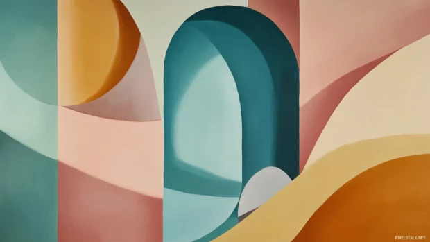 Subtle abstract shapes evoking a dreamy summer mood.