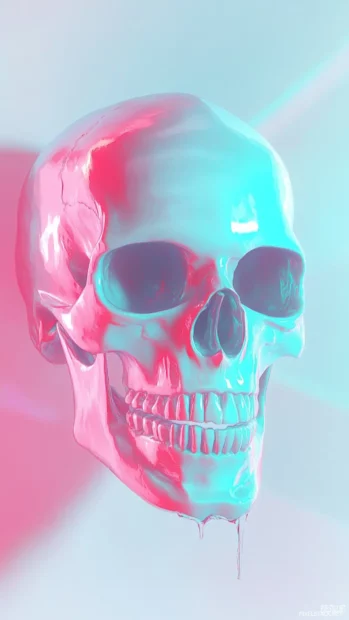 Sugar skull with floral patterns, vivid colors, Day of the Dead inspiration.