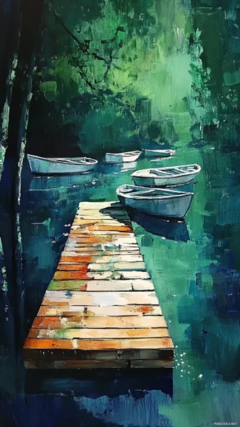 Summer Vibes come alive in a quiet dock scene with boats bobbing gently.