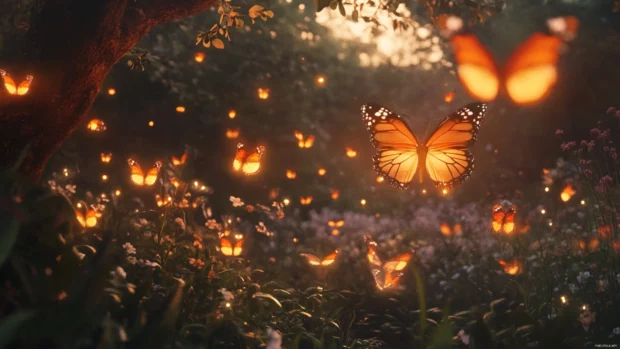 Summer Vibes light up a garden filled with butterflies and blooming flowers.