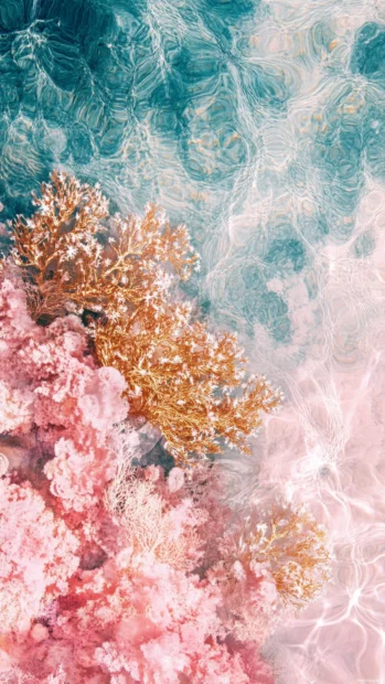 Summer aesthetic wallpapers with coral reef patterns, aquatic aesthetic, and pastel water textures.