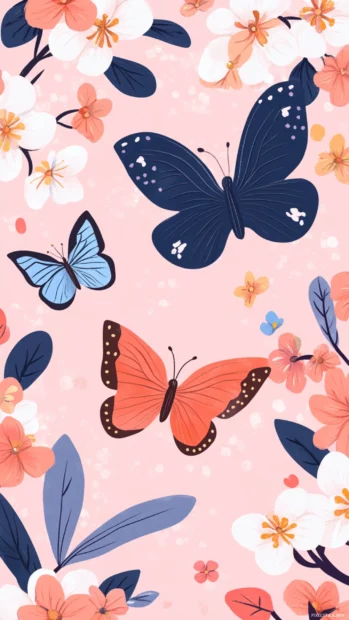 Summer blossoms filling a garden with butterflies and soft petals.