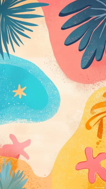 Summer phone Wallpapers with beach sunset vibes, vibrant summer colors.