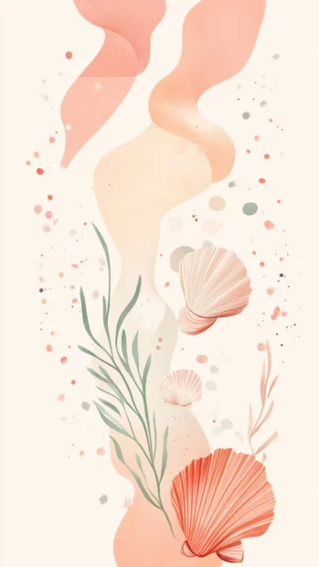 Summertime charm with delicate ribbons, cute shells and soft coral tones.