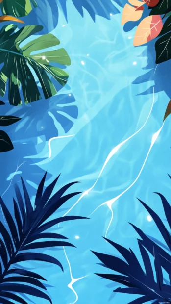 Summertime shimmer sparkles through light crystal clear pool ripples.