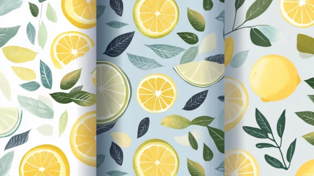 Summertime sweetness wraps around lemon slice patterns over light blue backgrounds.