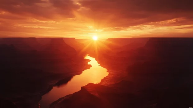 Sunset reflections over the Grand Canyon in best 8K wallpaper quality.