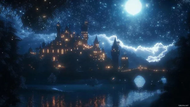 Super Mario World glows under starlight as Mario activates a hidden switch palace.