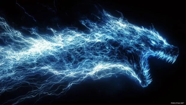 Supercharged Godzilla HD wallpapers showcasing powerful blue and white electric surges.