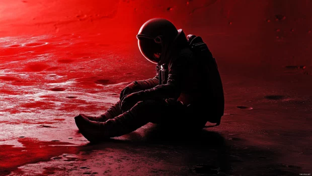Surreal and serene astronaut scene on a moon like surface, one of the top rated Astronaut in Space Wallpaper options.