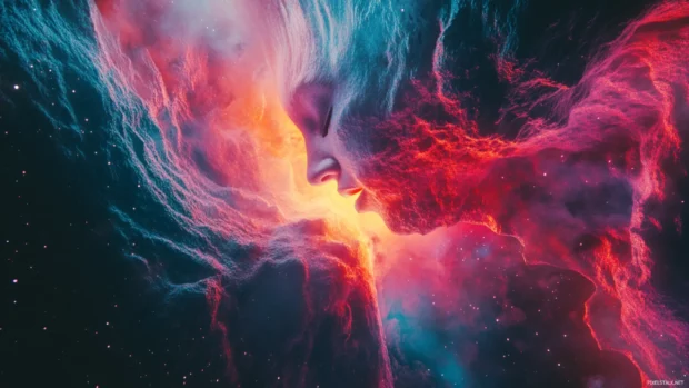 Surreal space time rift glowing with energy.