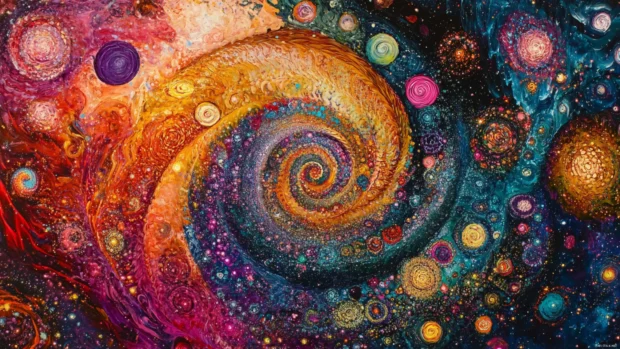 Swirling vortexes of starlight, transporting you to distant corners of the cosmos, a galactic trippy journey.