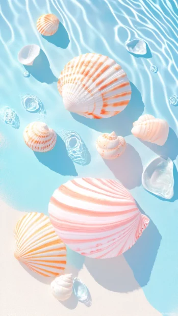 The essence of Preppy Summer shown through pastel stripes and delicate shells.