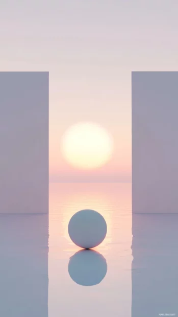 The illusion of a vast, empty space with a single glowing orb, a minimalist Trippy visual.