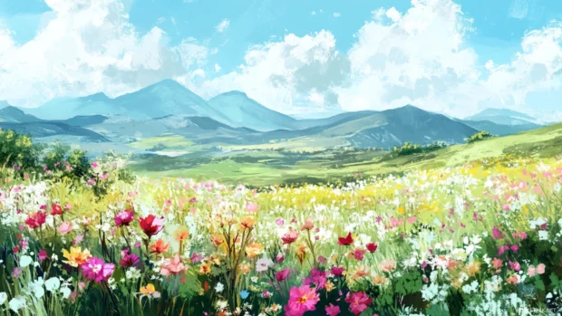 The soft breeze carrying the scent of pretty wildflowers.