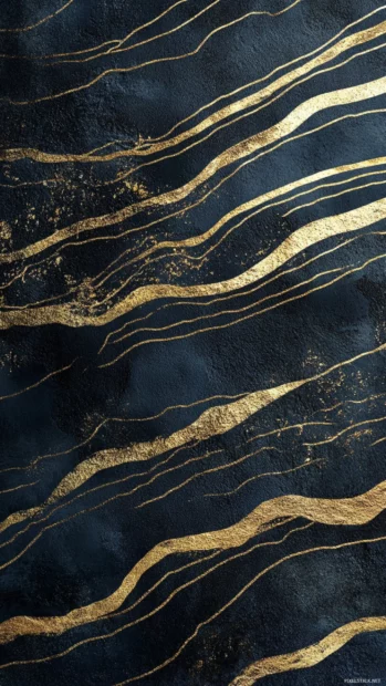 Thin gold lines trace delicate patterns across the lock screen, offering a refined aesthetic finish.