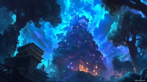 This artwork of Fantasy Library redefines what PC wallpaper collection can be.
