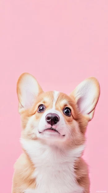 This charming corgi pup with pink cheeks is a must have for cute animal aesthetic wallpaper seekers.