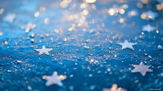 Tiny stars skating on a frozen candy lake.