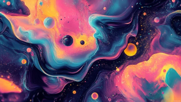 Trippy Moving Desktop Wallpapers with psychedelic color patterns swirling dynamically.