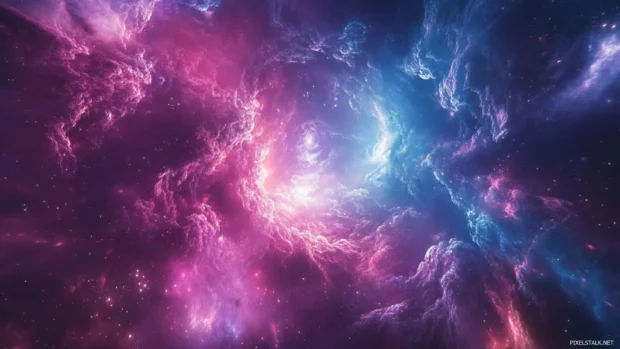 Trippy Moving Wallpaper of endless geometry spinning in liquid motion through stars.