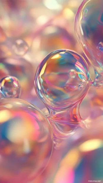 Trippy Moving Wallpaper with bouncing blobs and shifting outlines over a chromatic haze.