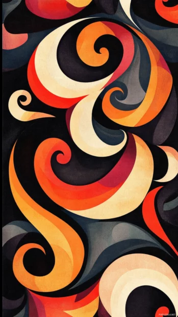 Trippy computer background vintage, a looping animated pattern of swirling abstract shapes, for an iPhone.