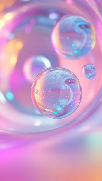 Trippy iPhone Wallpapers showcasing floating orbs, pastel gradients, and illusion tunnels.