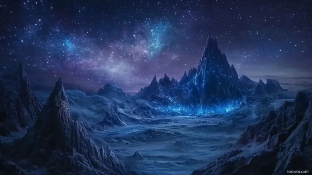 Tundras frozen beneath midnight constellations.
