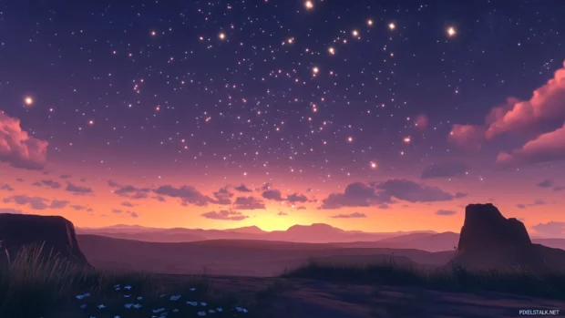 Twinkling stars aesthetic featuring stars glimmering across the endless plains.