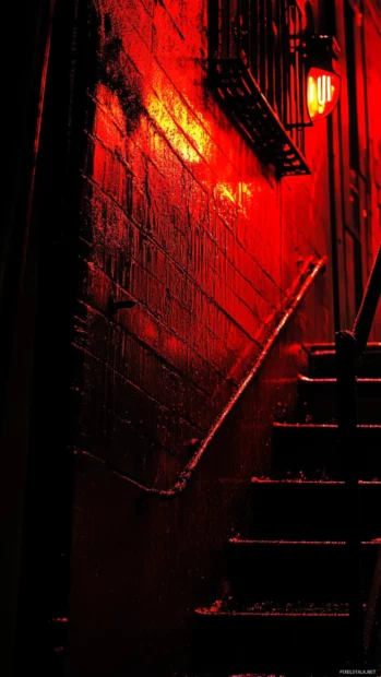Urban dark neon lights wallpaper, City corners basked in deep dark neon shadows.