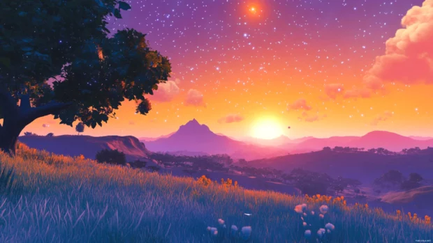 Vast plains lost in a slow cascade of stars.
