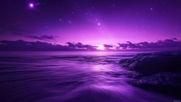Velvet skies rippling with deep purple stars, capturing the softness of purple stars wallpapers.