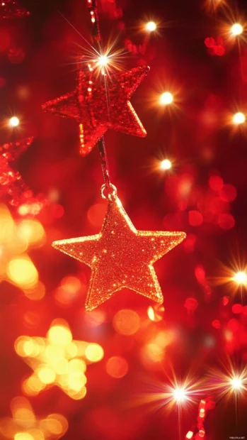 Vertical Moving Cartoons wallpaper of stars twinkling with animated sparkles.