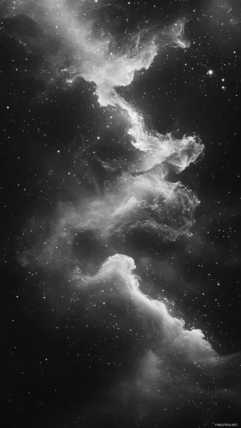 Vertical drift of smoke tendrils weaving through dark space.