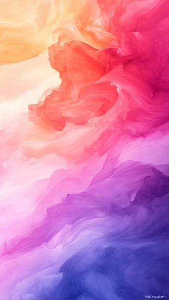 Vibrant horizon and ocean waves merging with Aesthetic Watercolor Wallpapers vision, Clean and Elegant style.