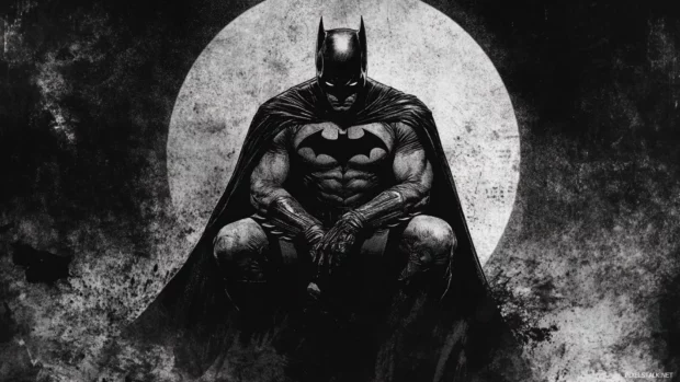 Vintage comic style Batman pose, ideal for classic Batman PC wallpapers.