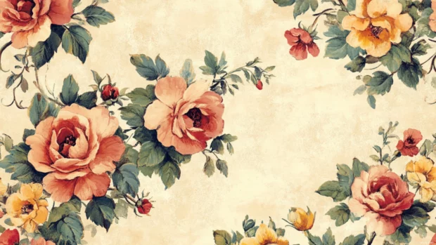 Vintage floral tile pattern.