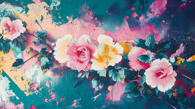 Vintage graffiti wallpapers inspired by 80s hip hop mural aesthetics.
