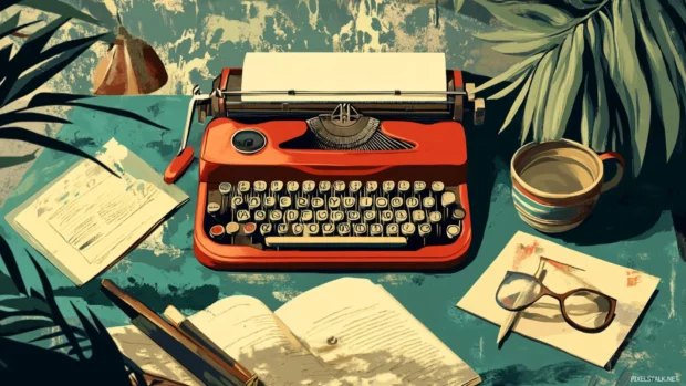 Vintage illustration layout with retro desktop wallpapers HD style elements.