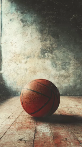 Vintage style basketball photo with dusty ambiance and retro tones.
