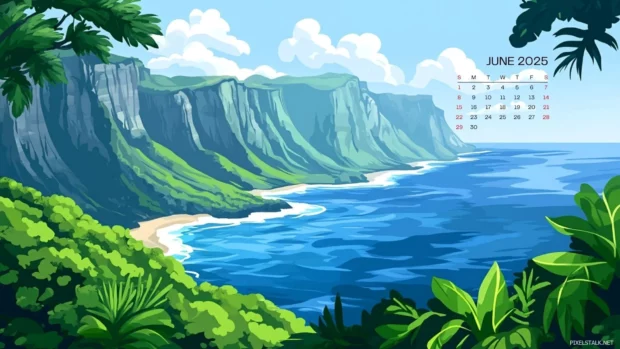 Wallpaper 2025 June Calendar.