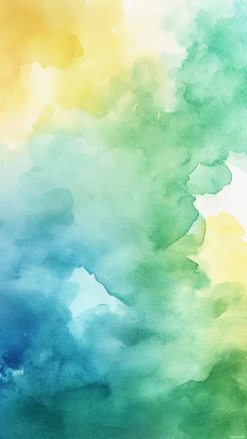 Watercolor Sky Background For Android Showing A Brilliant Aurora Borealis.