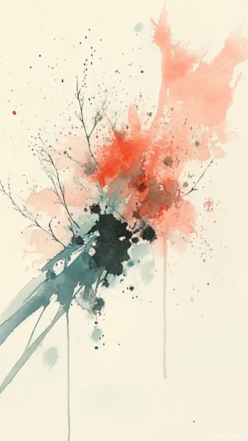 Watercolor splash design in soft pastel shades for a calming lock screen.