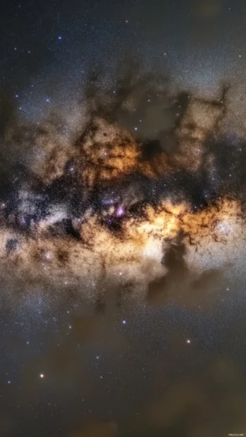 Waves of soft clouds parting to reveal endless stars capturing the spirit of cosmic starry wallpaper.