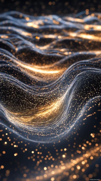 Waves of starlight flowing through a cosmic background.