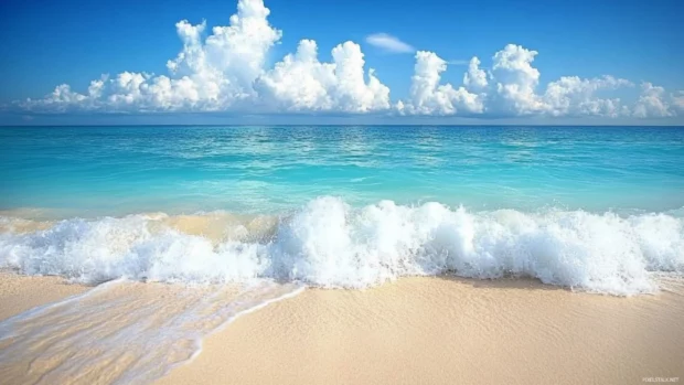 Waves whispering along the Beautifull Ocean shore.